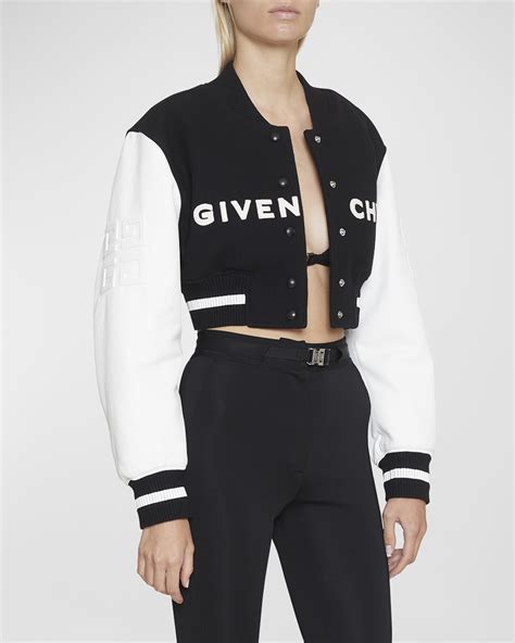 givenchy jet fighter bomber|givenchy cropped varsity jacket.